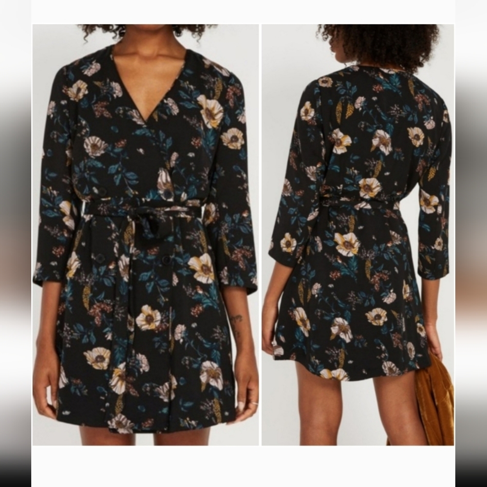 FRANK AND OAK Floral Wrap Dress
